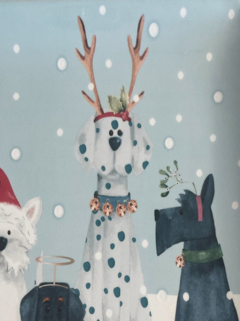 PIER 1 IMPORTS HOLIDAY PUPS PLATTER CHRISTMAS NWT - Picture 4 of 7